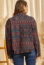 Printed Corduroy Jacket-BLACK