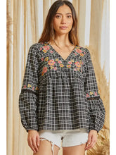 Savanna Jane Plaid Embroidered Top