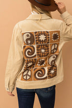 Multi Pattern Crochet Back Corduroy Jacket